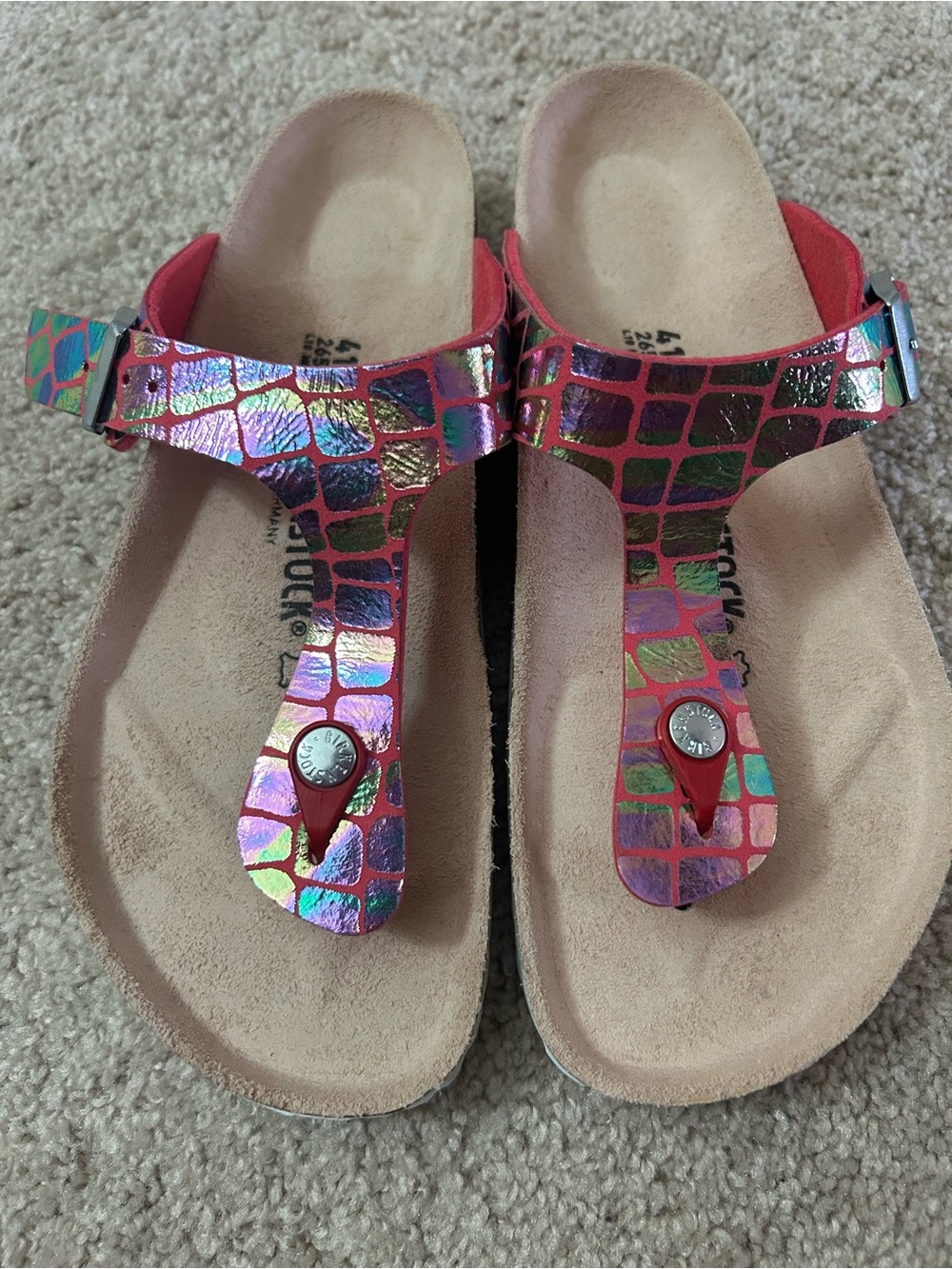 NWOT Birkenstock Pink Metallic Women's Sandals sz 41